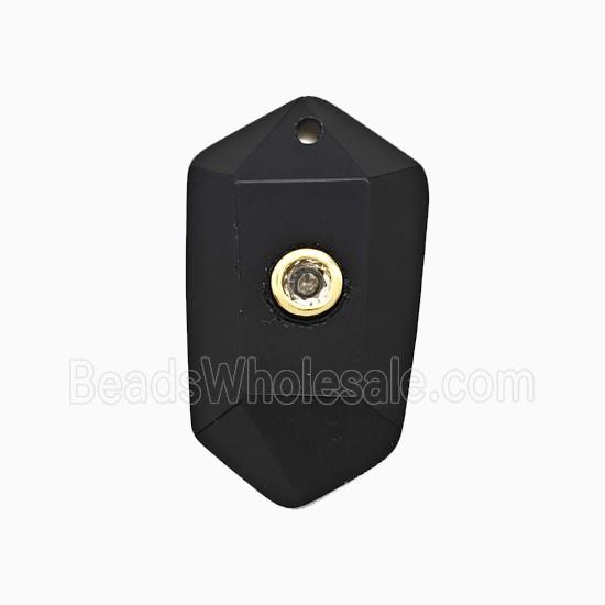 Black Obsidian Prism Pendant Pave Zirconia