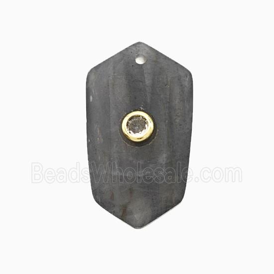gemstone Pendant pave zircon, gold plated