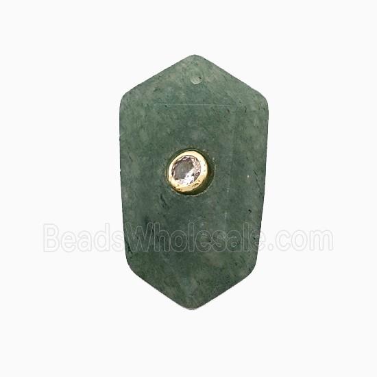 gemstone Pendant pave zircon, gold plated