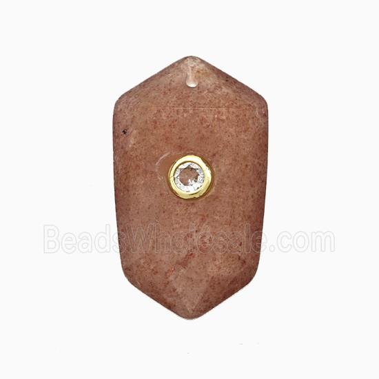 gemstone Pendant pave zircon, gold plated