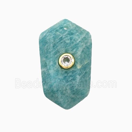 gemstone Pendant pave zircon, gold plated