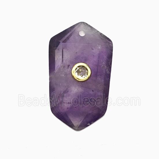 gemstone Pendant pave zircon, gold plated