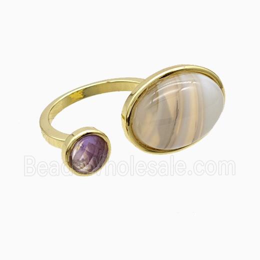 gemstone Ring, gold plated