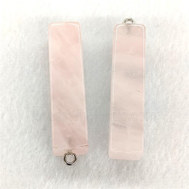 Natural Pink Rose Quartz Stick Pendant