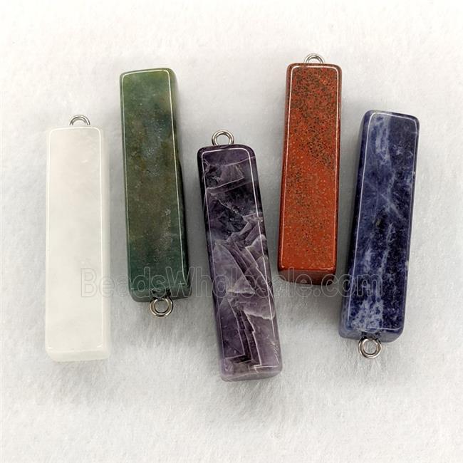 Natural Gemstone Stick Pendant Mixed