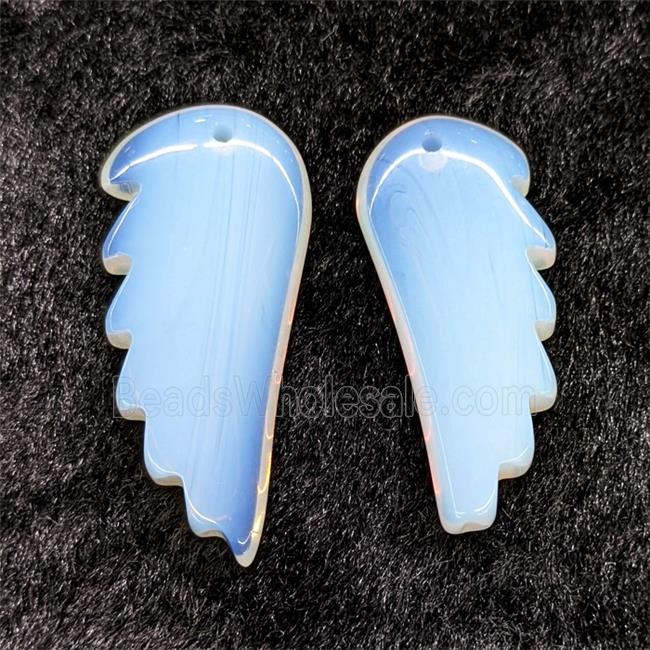 White Opalite Angel Wings Pendant