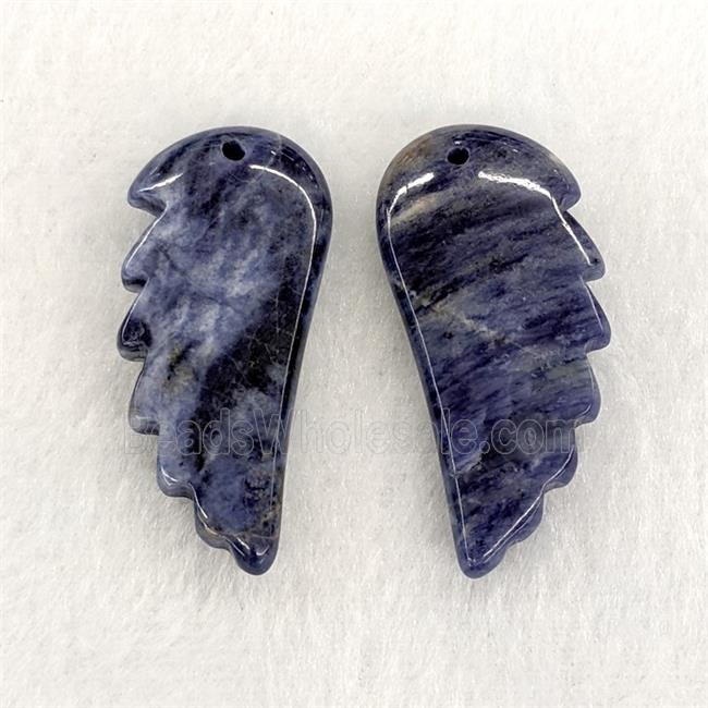 Natural Blue Sodalite Angel Wings Pendant