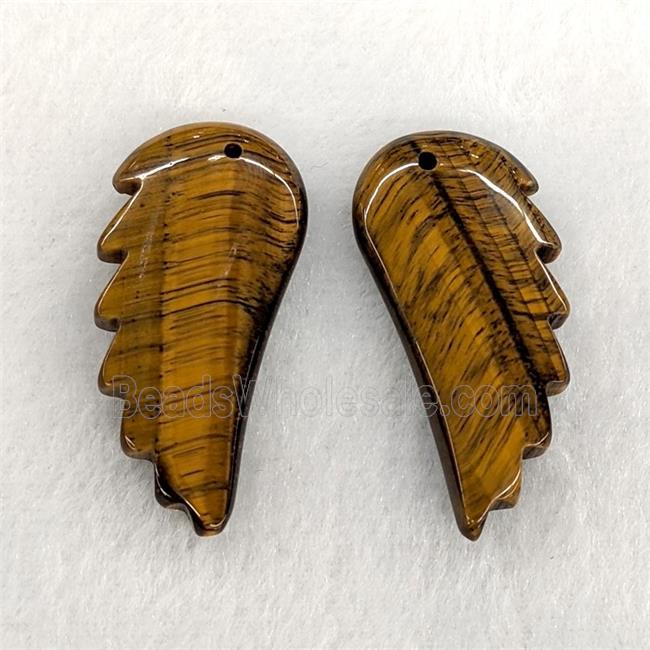 Natural Tiger Eye Stone Angel Wings Pendant