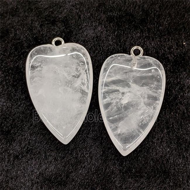 Natural Clear Crystal Quartz Heart Pendant