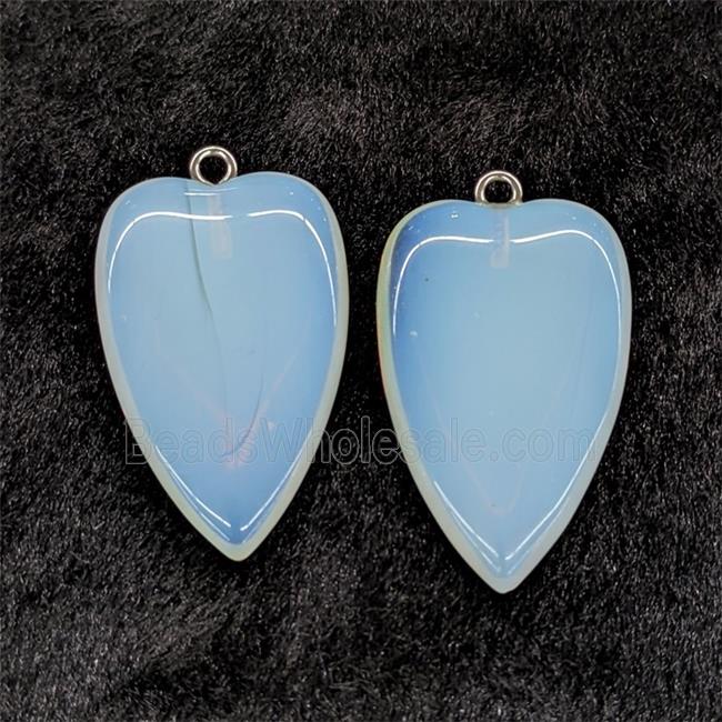 White Opalite Heart Pendant