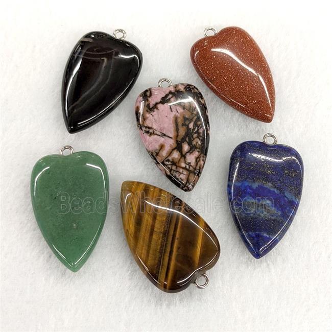 Natural Gemstone Heart Pendant Mixed