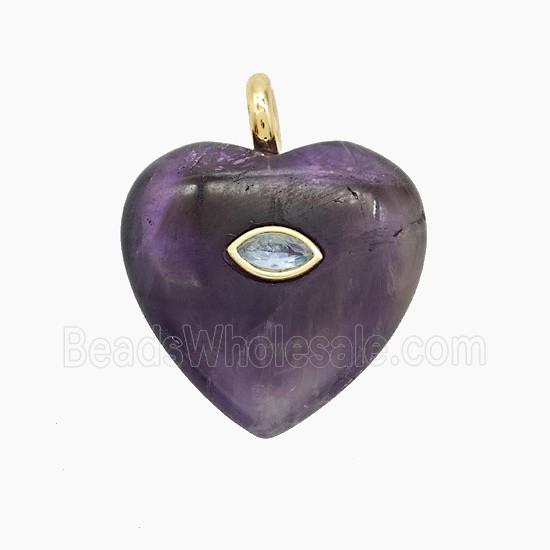 gemstone Pendant pave zircon, heart