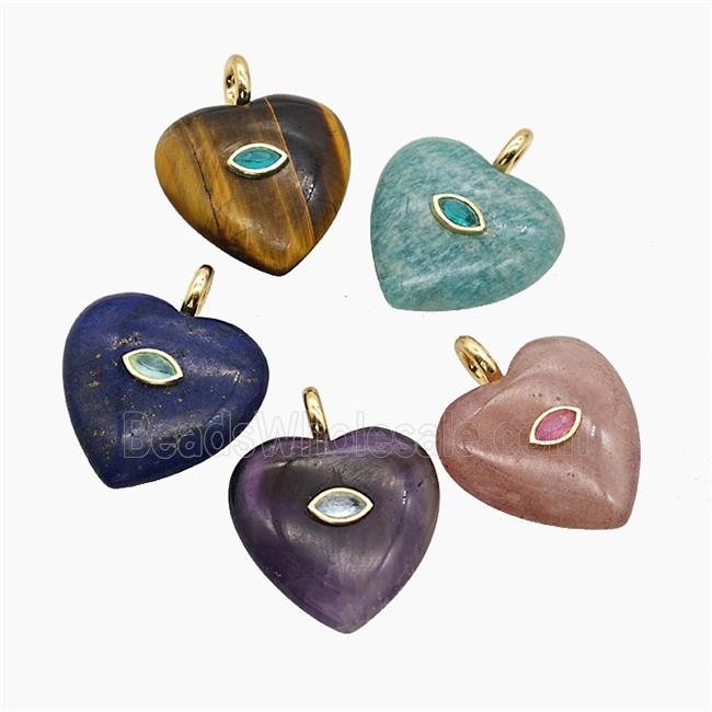 gemstone Pendant pave zircon, heart