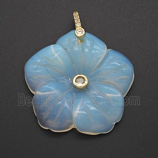 gemstone Pendant pave zircon, flower