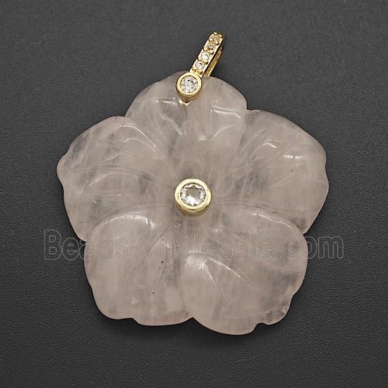 gemstone Pendant pave zircon, flower