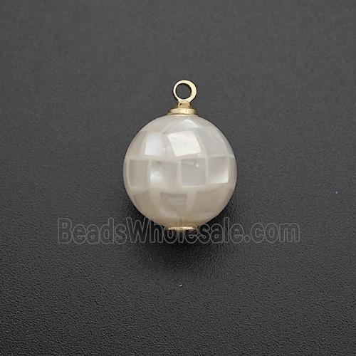 White Shell Shell Round Pendant