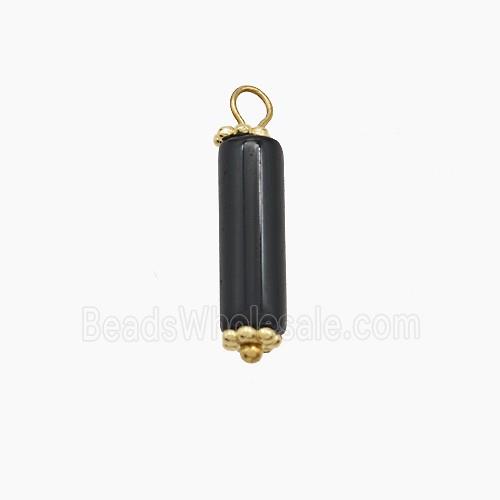 Black Obsidian Tube Pendant