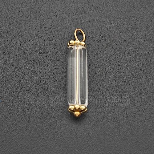 Clear Crystal Glass Tube Pendant