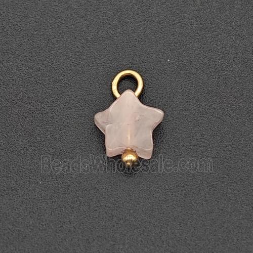 Pink Rose Quartz Star Pendant