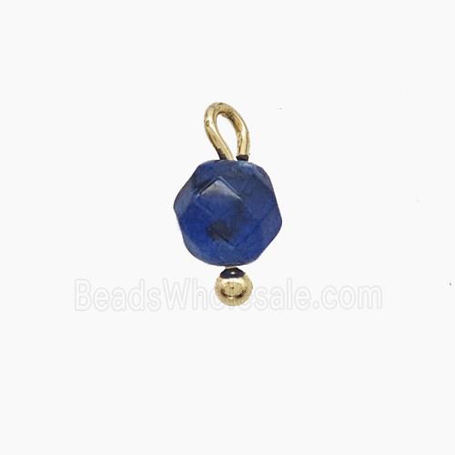 Blue Dye Jade Round Pendant