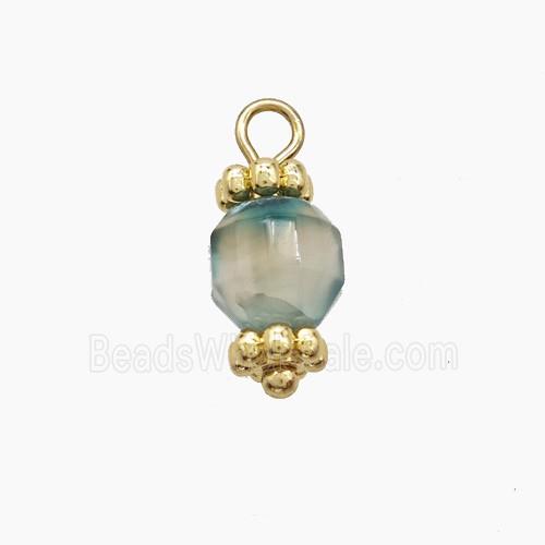 Dye Jade Prism Pendant Copper Gold Plated