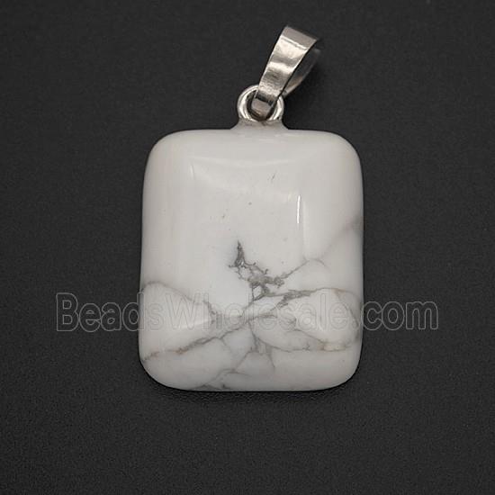 Gemstone Pendant, Platinum Plated