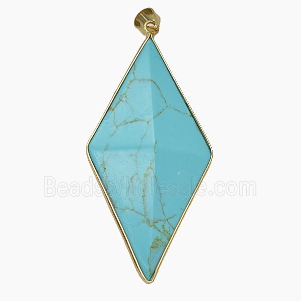 Gemstone Pendant, Platinum Plated