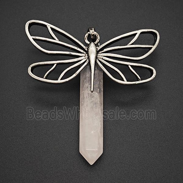 Gemstone Pendant, Antique Silver Plated