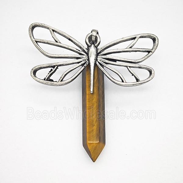 Gemstone Pendant, Antique Silver Plated