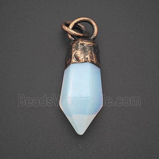 Gemstone Pendant, Red Copper Plated