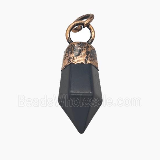 Gemstone Pendant, Red Copper Plated