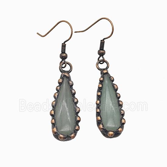 Gemstone Earring, Red Copper Plated