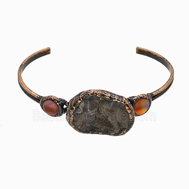 Gemstone Bracelet, Red copper Plated