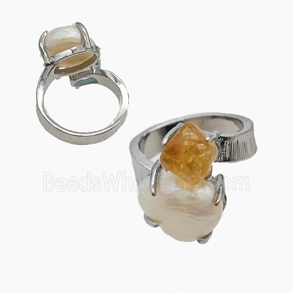gemstone Ring, Platinum plated