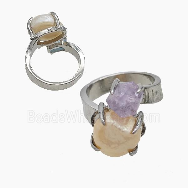 gemstone Ring, Platinum plated