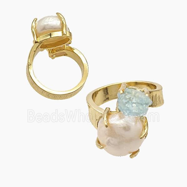 gemstone Ring, Gold plated