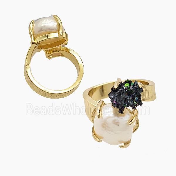 gemstone Ring, Gold plated