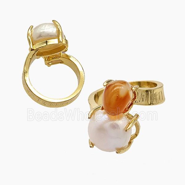 gemstone Ring, Gold plated