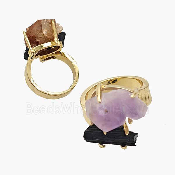 gemstone Ring, Gold plated