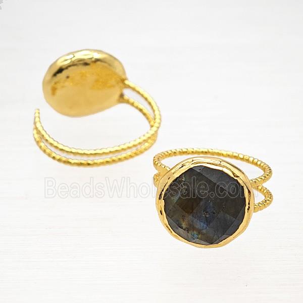 Labradorite Rings Copper Gold Plated