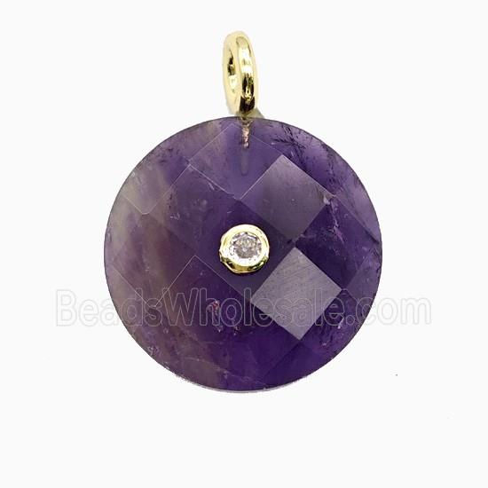 Gemstone Pendant Pave Zircon, Gold plated