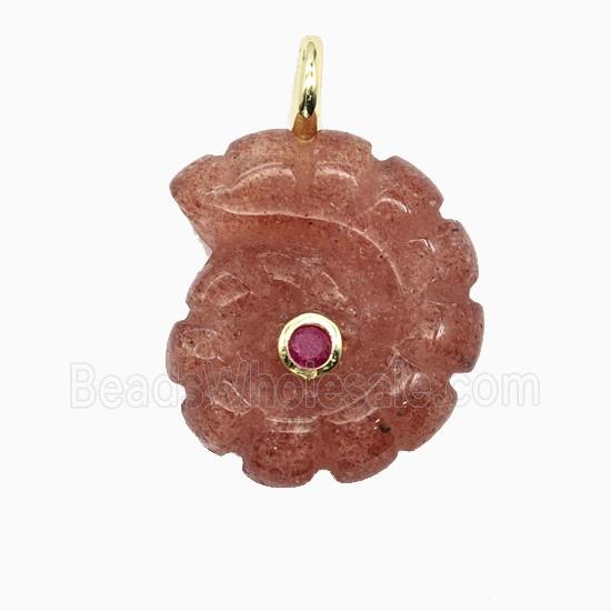 Gemstone Pendant Pave Zircon, Gold plated
