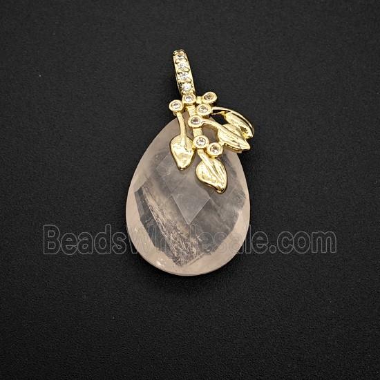 Gemstone Pendant Pave Zircon, Gold plated
