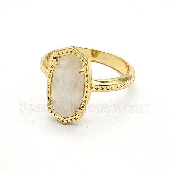 Clear Quartz Copper Rings Gold Plated