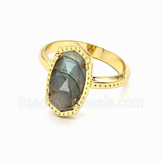 Labradorite Copper Rings Gold Plated