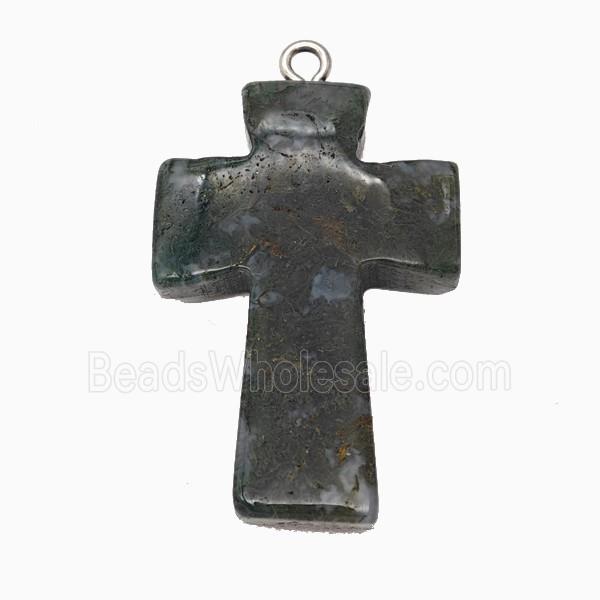 Indian Agate Cross Pendant