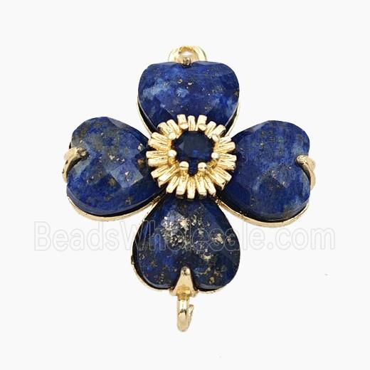 Blue Lapis Lazuli Clover Connector
