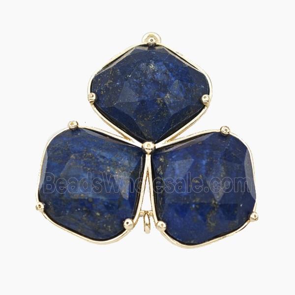 Blue Lapis Lazuli Clover Pendant
