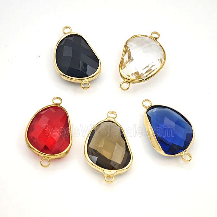 Crystal Glass Teardrop Connector Mixed