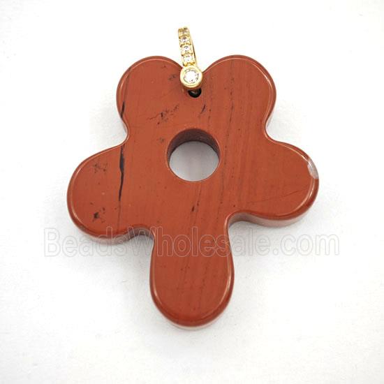 Red Jasper Flower Pendant